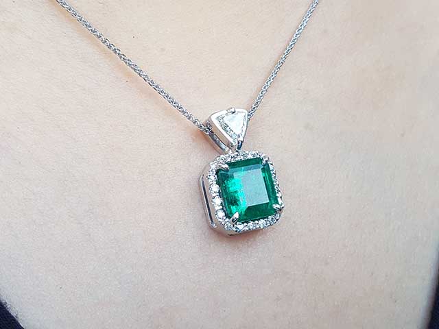 Emerald pendant USA made