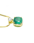 Deep green Colombian emeralds pendant