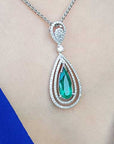 Pear cut emerald pendant