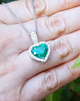 Unique emerald and diamond pendant