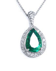 Hand made solid gold emerald pendant