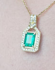 2.06 ct. Emerald Pendant for Women 18K Yellow Gold