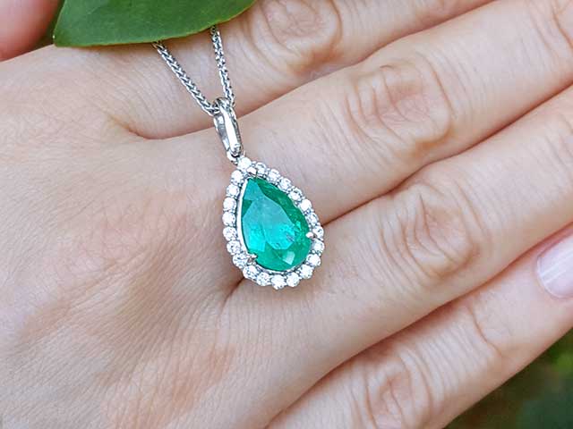 Greenfire emerald pendant