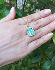 USA hand made Colombian emerald pendant