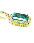 Yellow or white gold emerald pendant