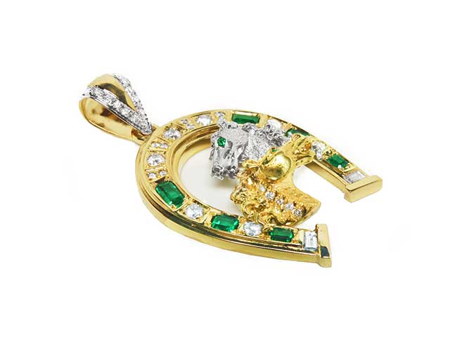 Men&#39;s Colombian emerald pendant