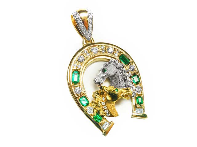 men&#39;s emerald necklace pendant