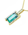 May birtstone halo diamonds emerald pendant
