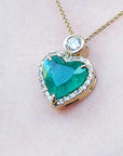 Genuine emerald heart pendant for sale