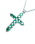Emerald cross pendant made in USA