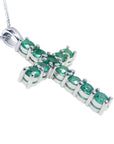 Emerald cross pendant