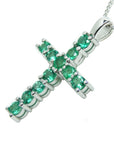 Colombian emerald cross necklace