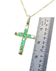 Genuine emerald cross necklace