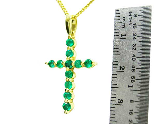 Genuine emerald cross pendant wholesale