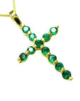 Colombian emerald cross necklace