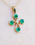 Colombian emerald cross pendant