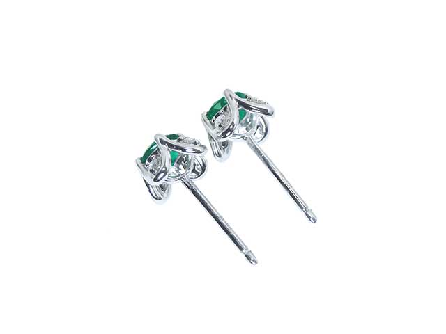 Real Colombian emerald stud earrings