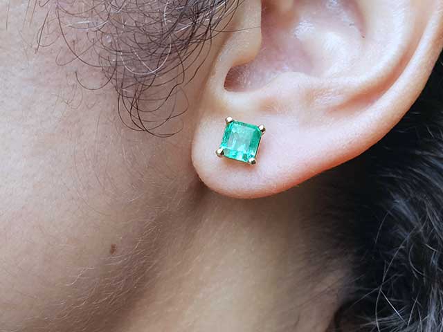 Colombian emerald earrings for sale