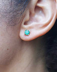 Women's emerald stud earrings