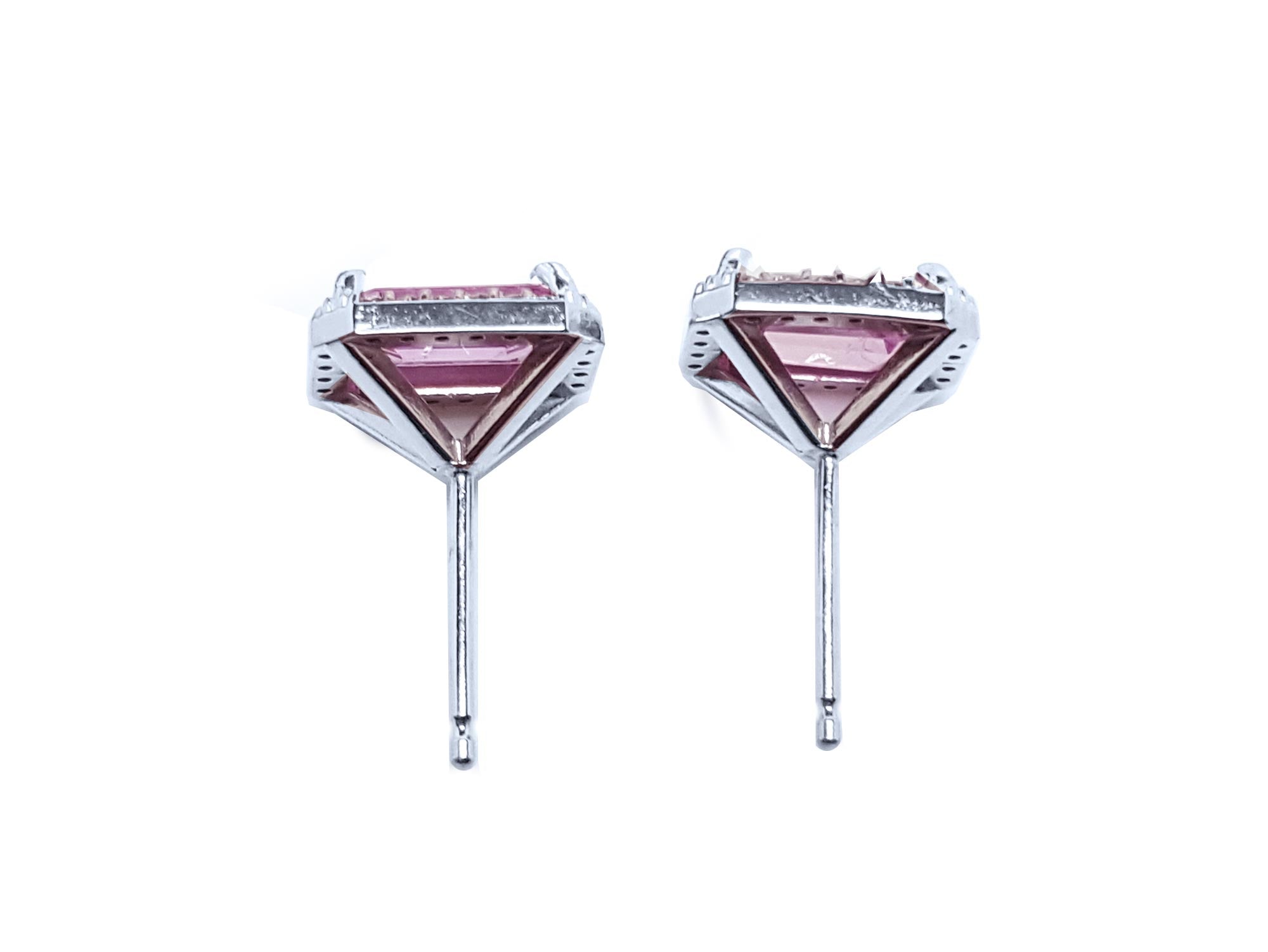 Stud pink sapphire earrings