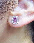 Genuine pink sapphire earrings