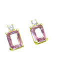 Genuine pink sapphire stud earrings