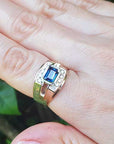 Genuine sapphire men's ring