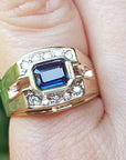 Authentic sapphire ring for man