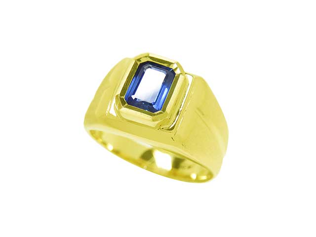 Solitaire sapphire ring for men