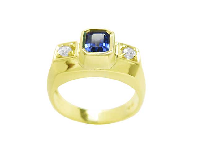 Wholesale price real sapphire mens ring