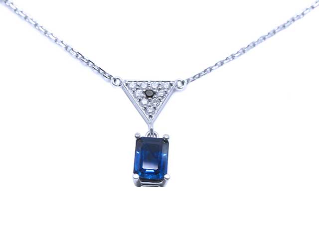 Dangle sapphire and diamond necklace