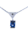 Dangle sapphire and diamond necklace