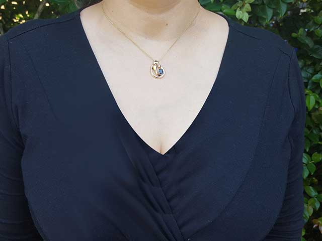 Mother &amp; child sapphire necklace pendant