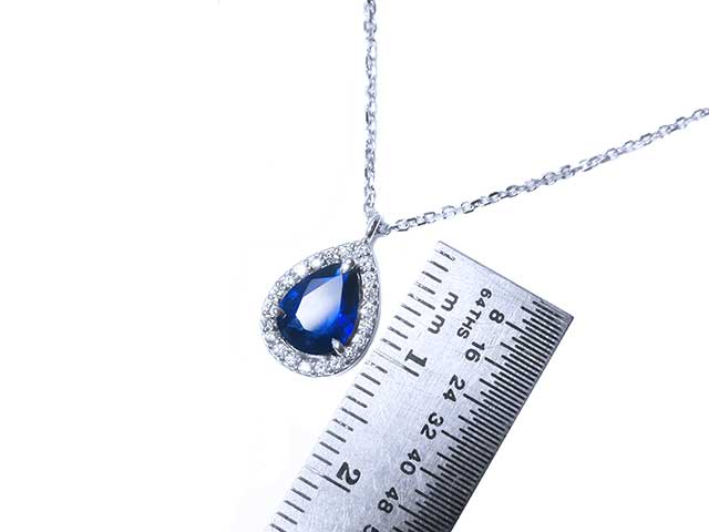 Deep blue sapphire necklace