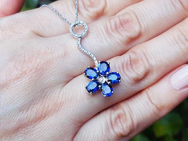 Real blue sapphires fine gold jewelry