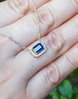 14k solid gold sapphire necklace