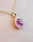 14k pink sapphire necklace