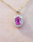 Bridal pink sapphire necklace