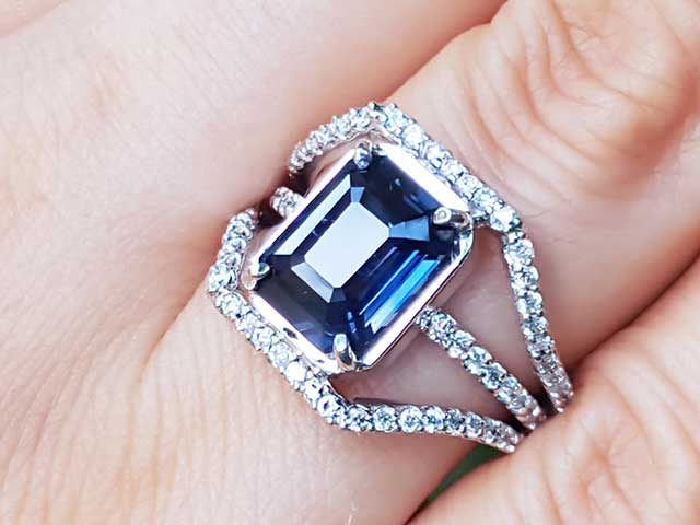 Sri Lanka blue sapphire stone ring