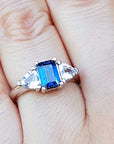 White gold sapphire ring for women