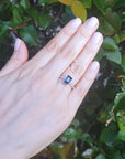 Cushion cut blue sapphire ring