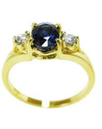Solid white gold ring with sapphires