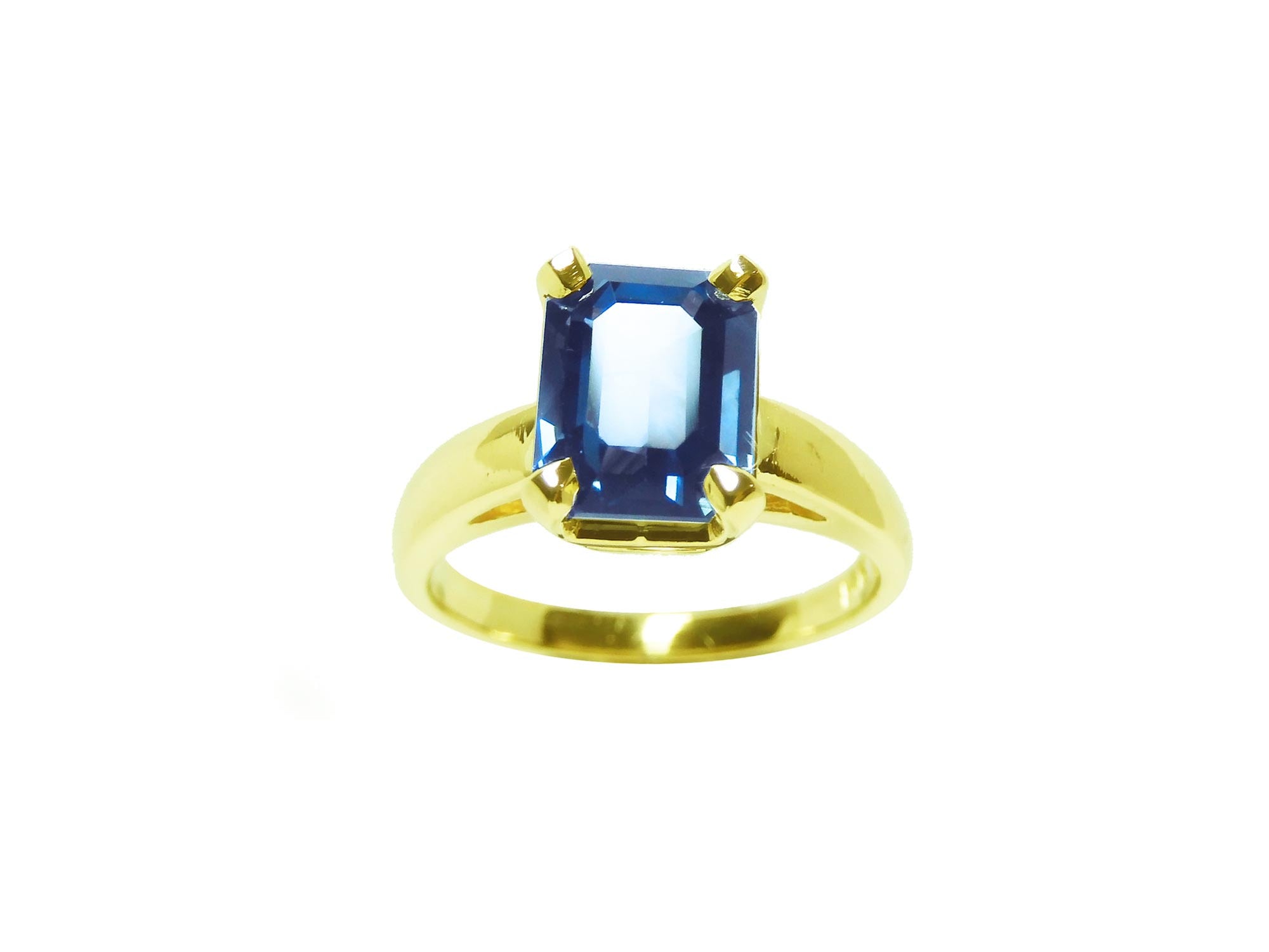 Sapphire emerald cut ring
