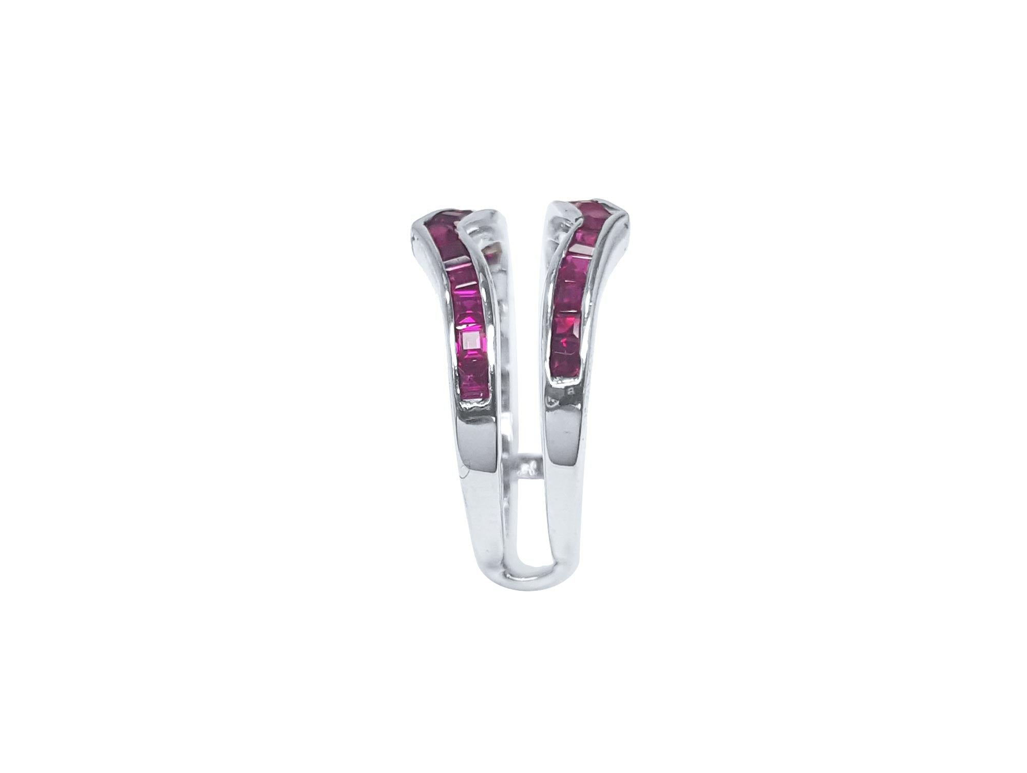 Enhancer ruby double band ring
