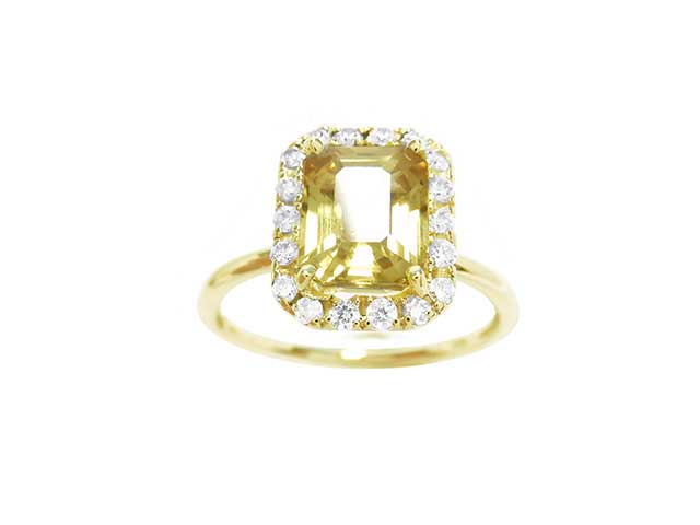 Authentic yellow sapphire solid gold jewelry