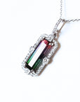 Bicolor Watermelon tourmaline pendant