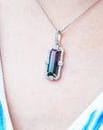 18K Watermelon tourmaline  pendant