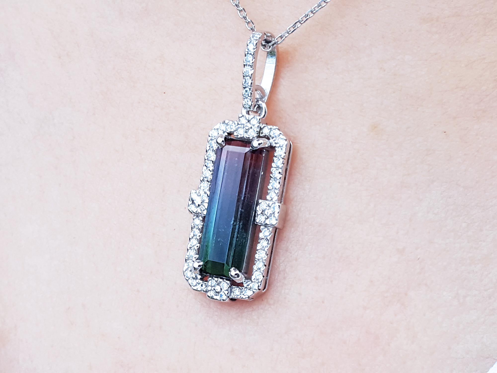 Brazilian Watermelon tourmaline necklace