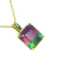 Watermelon tourmaline pendant necklace