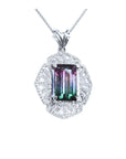 A natural brazilian watermelon tourmaline set in a white gold and diamonds design